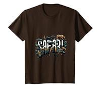 Safari Faune Savane Afrique T-Shirt, Enfant, Marron, 2 Ans