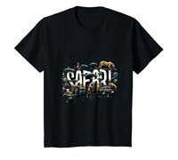 Safari Faune Savane Afrique T-Shirt, Enfant, Noir, 2 Ans