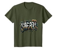 Safari Faune Savane Afrique T-Shirt, Enfant, Olive, 3 Ans