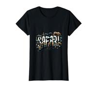 Safari Faune Savane Afrique T-Shirt, Femme, Noir, XS