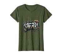 Safari Faune Savane Afrique T-Shirt, Femme, Olive, M