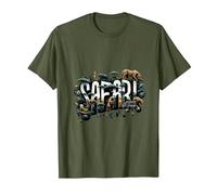 Safari Faune Savane Afrique T-Shirt, Homme, Olive, L