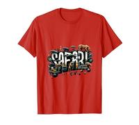 Safari Faune Savane Afrique T-Shirt, Homme, Rouge, XXL