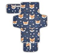 Safari Fox Flower Tapis à langer réutilisable imperméable avec poche à mouchoirs pour bébé Kit de station de voyage pour bébé