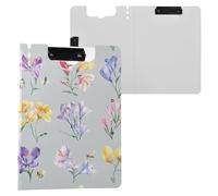 Safari Freesia Porte-bloc avec 2 clips métalliques et couverture rigide pour entrepreneur médical Gris