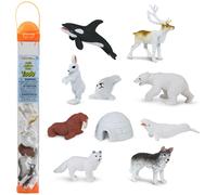 Safari Ltd Arctic TOOB avec 10 figurines amusantes, dont un phoque du Groenland, un husky, un caribou, un lapin arctique, un paulard, un morse,