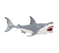 Safari requin Megalodon junior 19 cm caoutchouc gris/blanc