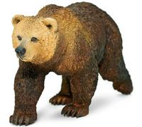 Safari Ltd Ours Grizzly 11.4cm | Jouets Animaux | Non Toxique et sans BPA | Convient aux Enfants de 3 Ans et Plus, Marron Foncé