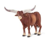 Safari Ltd Watusi Bull 15.2cm | Animaux de la Ferme | Non-Toxique & sans BPA | Non-Toxique & sans BPA | Convient aux Enfants de 3 Ans et Plus, Blanc,Gris