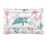 Safari - Matelas de couchage simple lavable pour chien motif animaux marins de dessin animé doux et confortable avec dessous antidérapant pour chiens de grande taille, taille moyenne et grande, 91,4 x