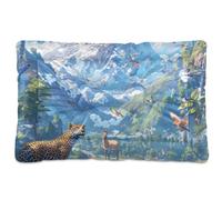 Safari Panier lavable doux et antidérapant pour chiens de taille moyenne/grande 91,4 x 61 cm Bleu