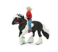 Safari S154005 Audrey sur un cheval Tinker noir et blanc