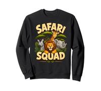 Safari Squad, Joli Dessin d'équipage avec Animaux de la Jungle et du Zoo Sweatshirt