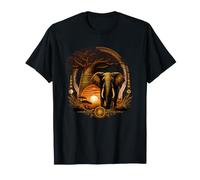 Safari Sunset African Elephant Baobab Paysage T-Shirt