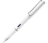 Safari White-Stylo Plume Avec Grip Ergonomique Et Plume Acier Poli En Taille M-Matière Plastique Robuste Asa-Avec Cartouche Bleue T 10-Droitier