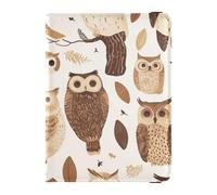 Safari Woods Étui de protection ultra fin en cuir pour passeport et documents de voyage Motif chouettes