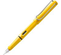 Safari Yellow - Stylo Plume Avec Grip Ergonomique Et Plume Acier Polie Pour Gaucher (Lh) En Taille M - Matière Plastique Robuste Asa - Avec Cartouche Bleue T 10.[G465]