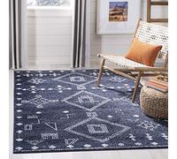 Safavieh Adirondack ADR208 Tapis d'intérieur tissé rectangulaire Style marocain Boho Tribal Bleu Marine/argenté 91 x 152 cm pour Salon, Chambre à Coucher ou Tout Espace intérieur