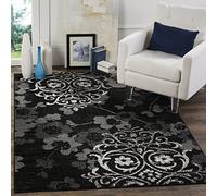 Safavieh Adirondack Collection ADR114A Tapis décoratif 3 x 4,3 m Bryana Tapis tissé en polypropylène Noir/argenté 160 x 230 cm 160 X 230 cm Noir/Argent