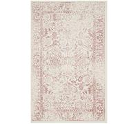 Safavieh Adirondack Collection Tapis Vintage à Poils Courts pour Salon, Salle à Manger, Chambre à Coucher Ivoire et Rose 91 x 152 cm