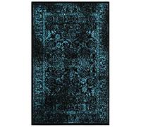 Safavieh Adirondack Collection Tapis Vintage à Poils Courts pour Salon, Salle à Manger, Chambre à Coucher Noir et Bleu Sarcelle, 91 x 152 cm