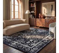 SAFAVIEH Adirondack Tapis 183 x 274 cm, Noir & Ivoire | Transitionnel Design, Mélange Synthétique Entretien Facile, Idéal pour Salon, Chambre, Bureau