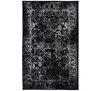 SAFAVIEH Adirondack Tapis d'Appoint 91 x 152 cm, Noir & Ivoire | Transitionnel Design, Mélange Synthétique Entretien Facile, Idéal pour Salon, Chambre, Bureau