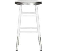 Safavieh Angello Tabouret de comptoir, EAF3211B, Blanc/Argent, 34 X 34 X 60,96 cm