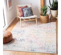 Safavieh Augustine Tapis bohème en polypropylène tissé 120 x 180 cm Ivoire/Fuchsia