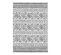 Safavieh Augustine Tapis bohème en polypropylène tissé 90 X 150 cm Ivoire/Noir.