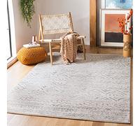 Safavieh Augustine Tapis bohème en polypropylène tissé Marocain. 4' x 6' Ivoire/Gris.