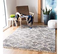Safavieh Berber Fringe Shag Collection Tapis décoratif à Poils Longs - 1,6 x 2,3 m, Motif marocain, ne perd Pas Ses Poils et Facile d'entretien, idéal pour Les Zones à Forte Circulation dans Le Salon