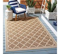 Safavieh BHS121 Tapis rectangulaire tissé pour intérieur/extérieur Motif Treillis Beige/crème 91 x 152 cm