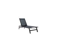 SAFAVIEH Chaise Longue Extérieure Métal Mit Dossier Ajustable, Noir et Noir