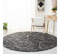 Safavieh Chester Shag Tapis Rond tissé en polypropylène Gris 200 x 200 cm