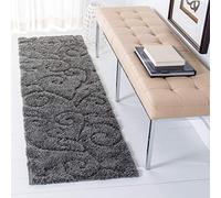 Safavieh "Chester Tapis Shag Crème/Beige 99 x 160 x 5,0 cm Chester Tapis à Poils Longs en polypropylène tissé Gris 62 x 240 cm 62 X 240 cm Gris