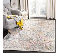 Safavieh Distressed Collection Madison Tapis à Poils Courts pour Salon, Salle à Manger, Chambre à Coucher Gris et doré 91 x 152 cm