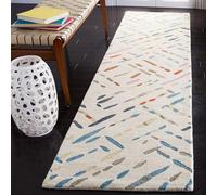 Safavieh Distressed Collection Madison Tapis à Poils Courts pour Salon, Salle à Manger, Chambre à Coucher Gris et doré 69 x 213 cm