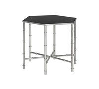 Safavieh EAF2517C Charlotte Table d'Appoint Métal Argent/Verre 50 x 43 x 43,18 cm