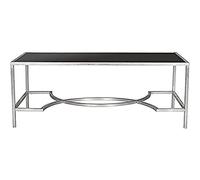Safavieh EAF2543B Davis Table Basse Métal Argent/Verre 121 x 58 x 45,72 cm