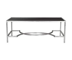 Safavieh EAF2543B Davis Table Basse Métal Argent/Verre 121 x 58 x 45,72 cm