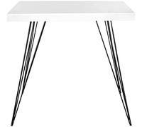Safavieh EAF4205A Adam Table d'Appoint en Laque Fibre Blanc/Noir 80 x 80 x 74,93 cm