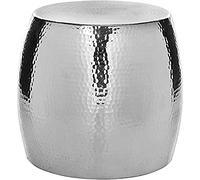 Safavieh EAF5504A Doyle Tabouret Rond Martelé Aluminium Argent 39 x 39 x 40,13 cm
