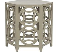 Safavieh EUH4613B Alix Table d'Appoint Bois Perle Bleu Gris 57 x 57 x 56,38 cm