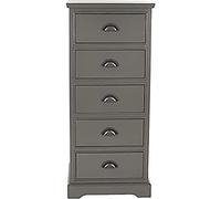 Safavieh EUH5718A Samantha Cinq Tiroirs Pin Gris 43 x 33 x 104,14 cm