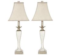 Safavieh EUL4002A-SET2 Edith Lot de 2 Lampes de table en Verre 13 W E27 Argent 12 x 12 x 71,12 cm