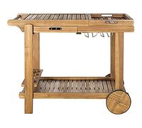 Safavieh EUP7010A Bellagio Chariot Thé Extérieur Bois Teck Marron 60 x 100 x 75,94 cm