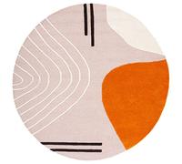 SAFAVIEH Géométrique Salon, Salle à Manger, Chambre à Coucher - Rodeo Drive, Pile Moyenne, Ivoire/Rose Clair, 122 x 122 cm