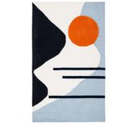 SAFAVIEH Géométrique Salon, Salle à Manger, Chambre - Rodeo Drive, Pile Moyenne, Ivoire/Bleu, 91 x 152 cm