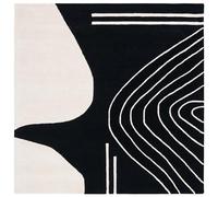 SAFAVIEH Géométrique Salon, Salle à Manger, Chambre - Rodeo Drive, Pile Moyenne, Noir/Ivoire, 122 x 122 cm